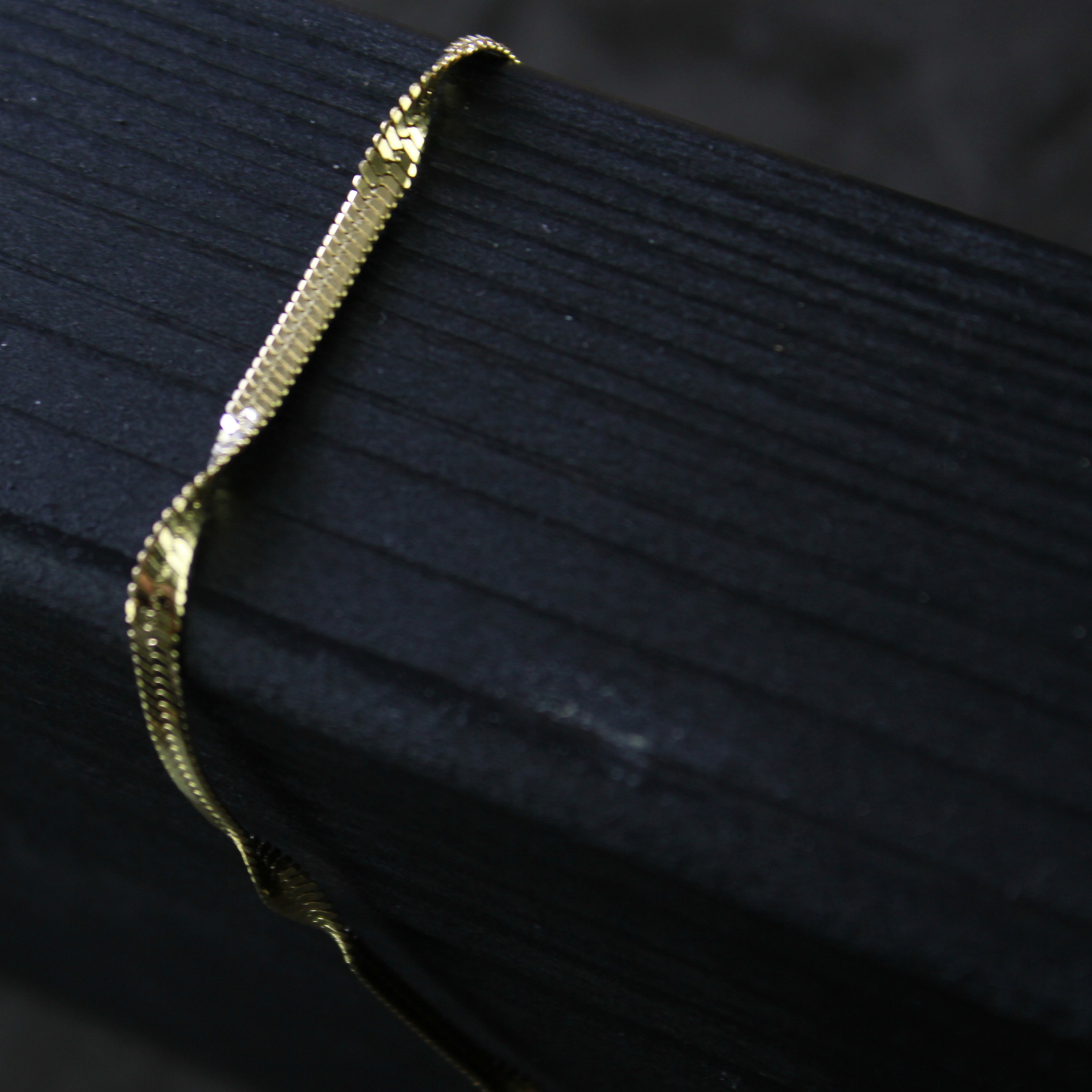 Twisted Herringbone halskæde, vandfast - forgyldt